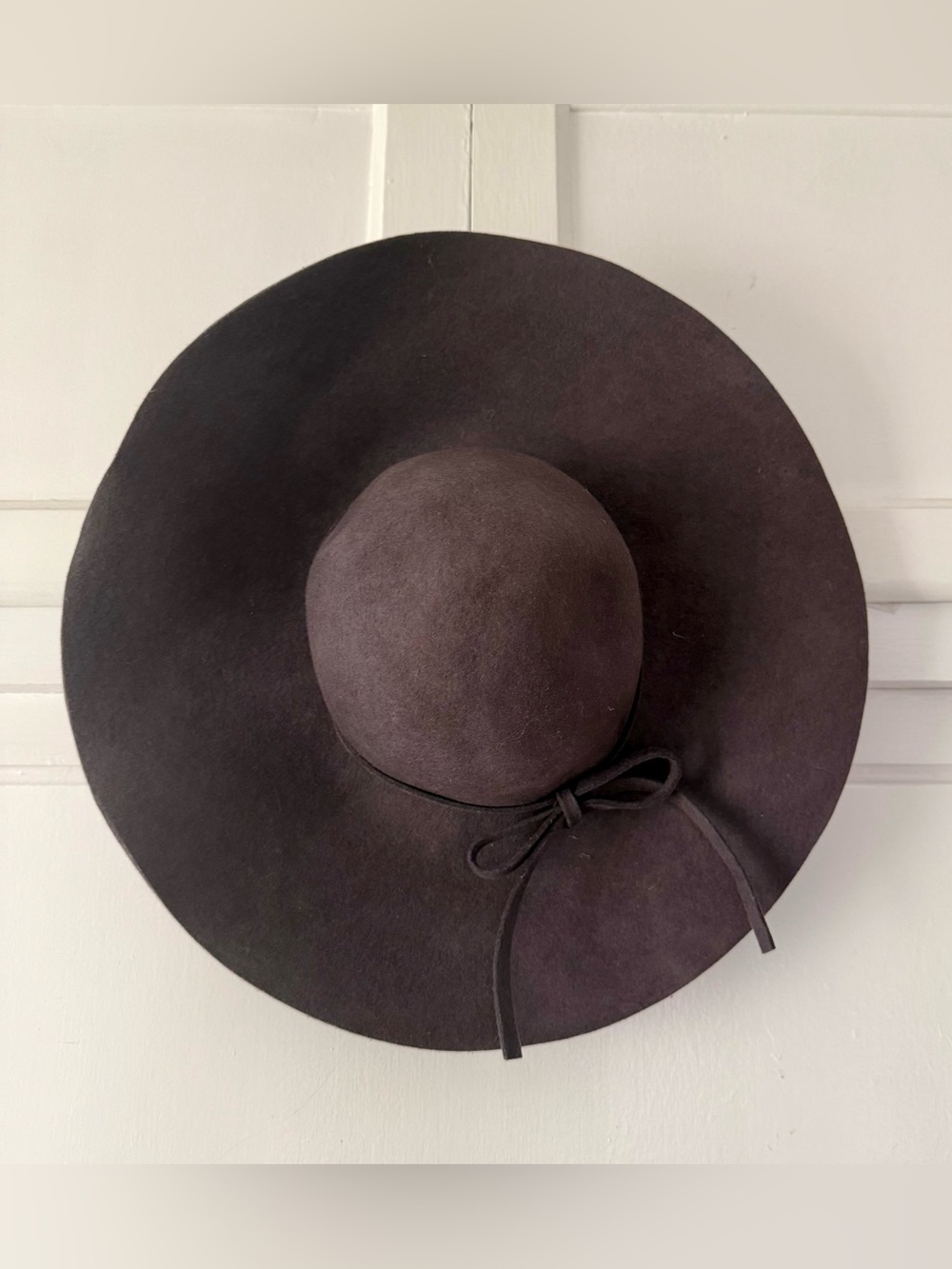 D&Y Wide Brim Felt Floppy Hat - Brown